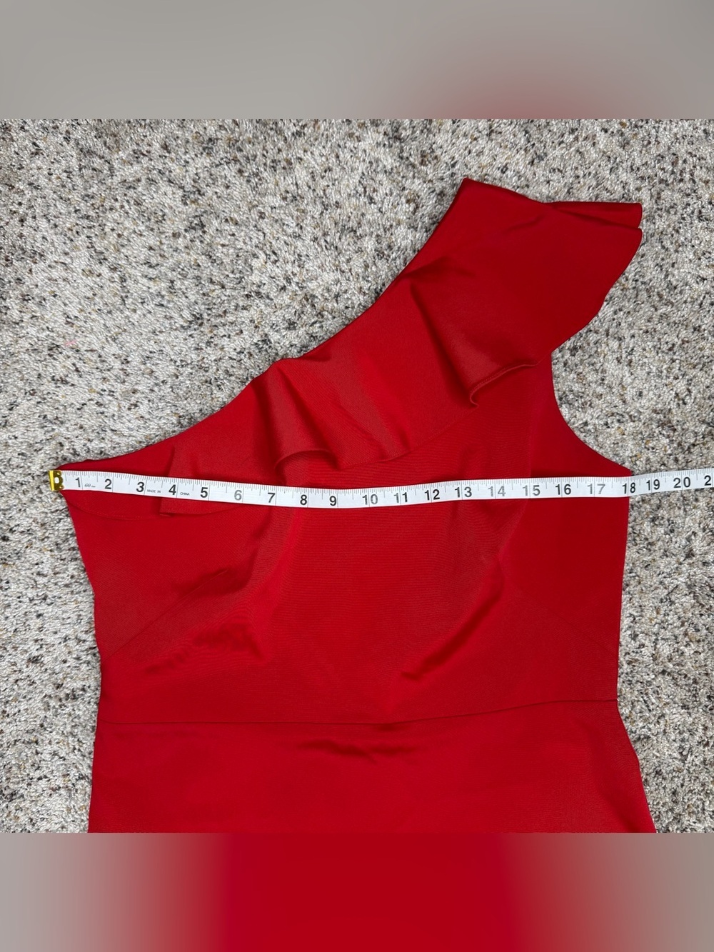 Marchesa Notte One Shoulder Tiered Ruffle Mini Dress Red 12 Designer Cocktail - Picture 8 of 11